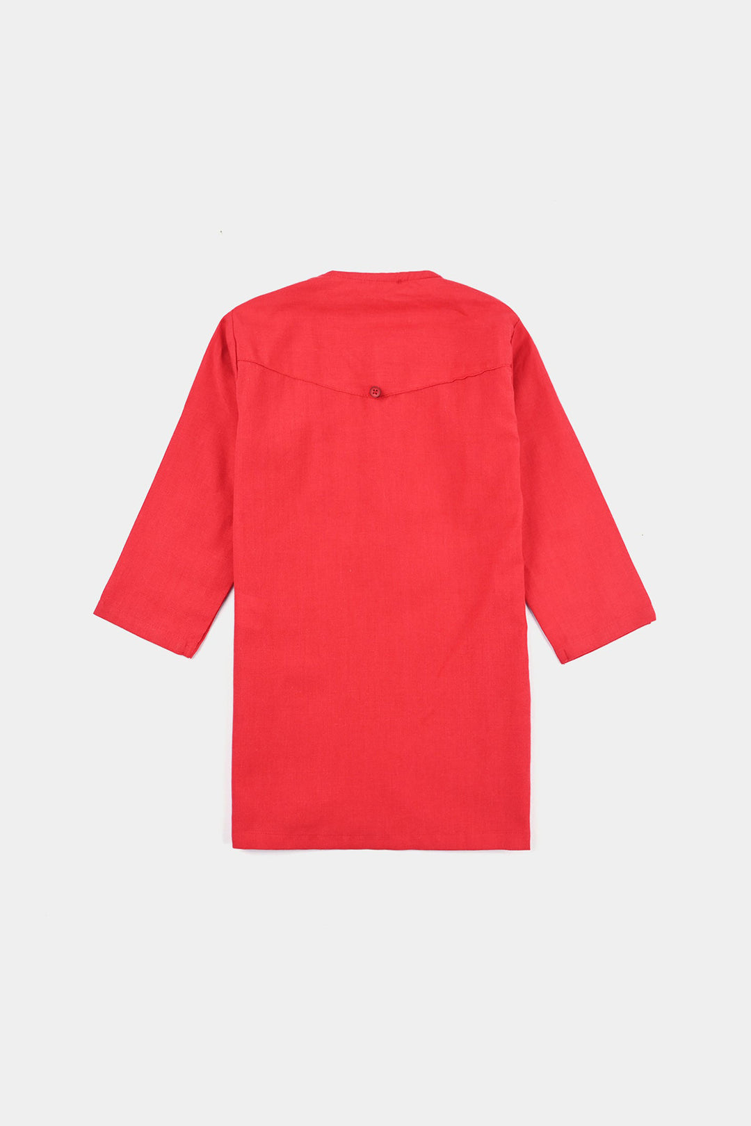 Infant Boys Cotton Basic Kurta (Cut Style)-Red