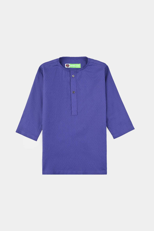 Infant Boys Cotton Basic Kurta (Blended Square)-Purple