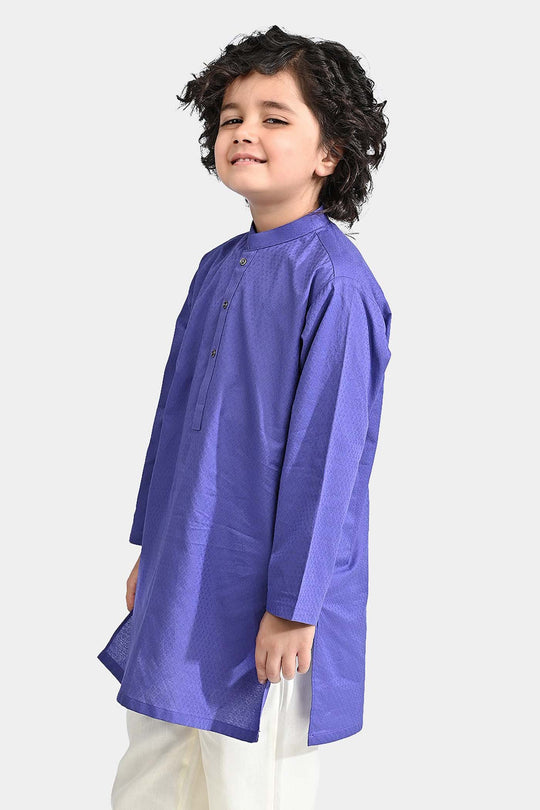 Boys Cotton Basic Kurta (Blended Square)-Purple