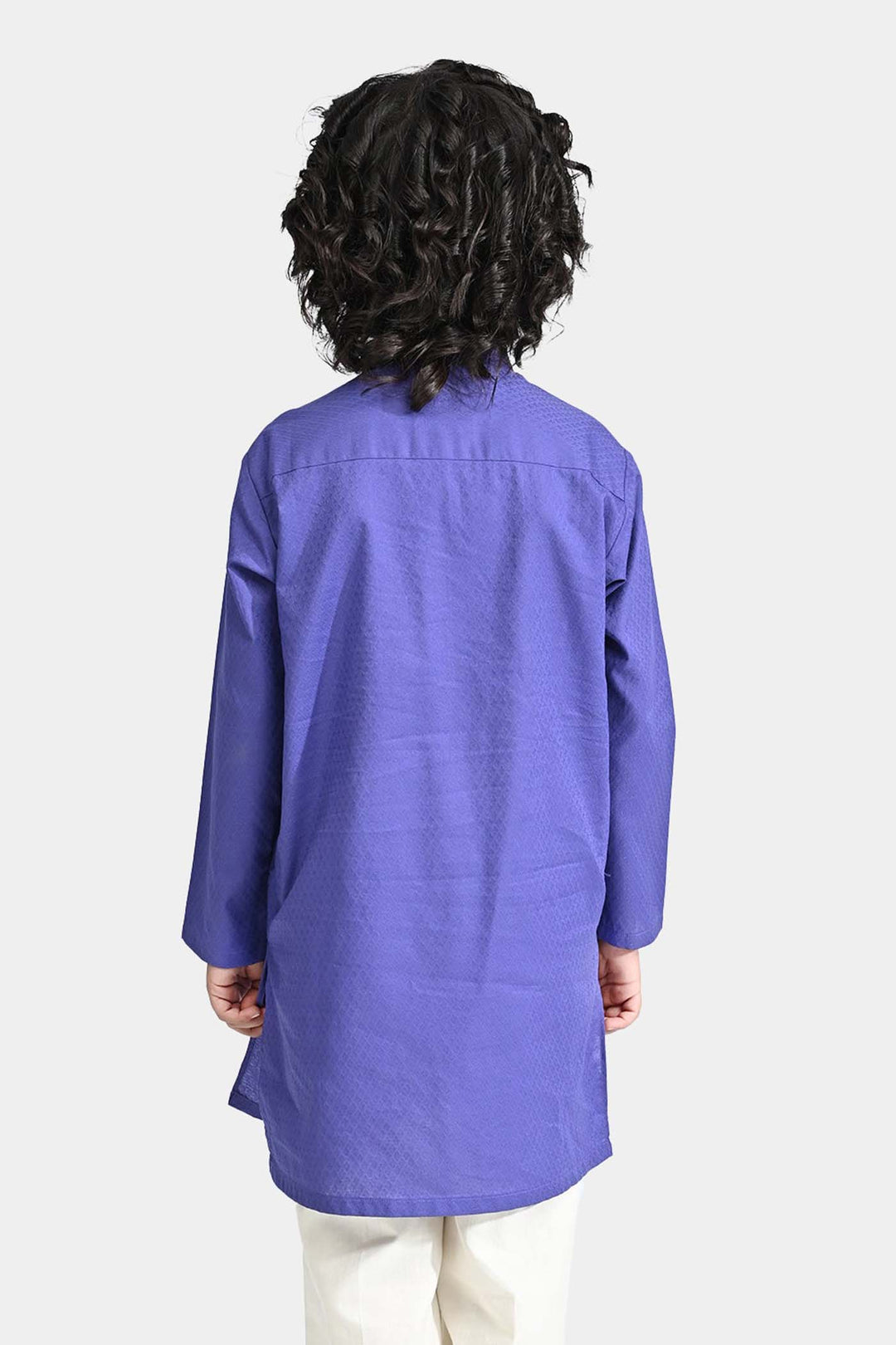 Boys Cotton Basic Kurta (Blended Square)-Purple