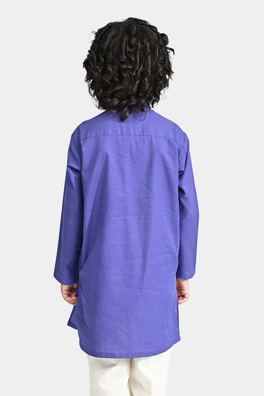 Boys Cotton Basic Kurta (Blended Square)-Purple