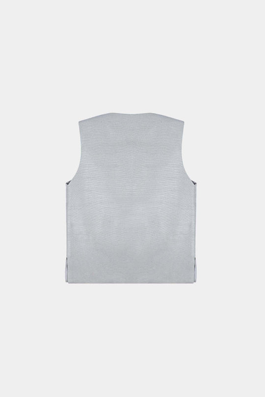 Infant Boys Poly Viscose Waistcoats (Chin Motif)-Light Grey