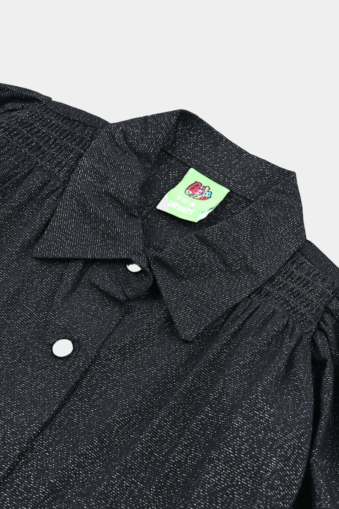 Infant Girls Poly Cotton Casual Top Black Lurex