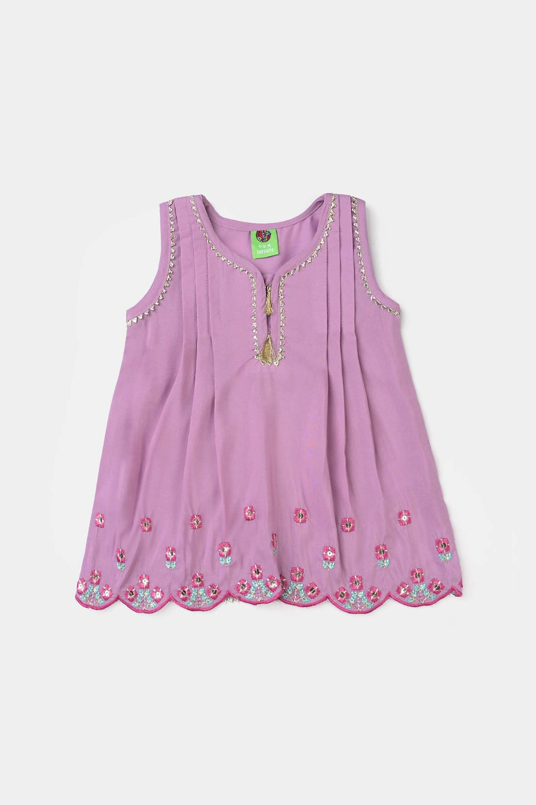 Infant Girls poly cambric Fancy 2Pcs Rani-Lylac
