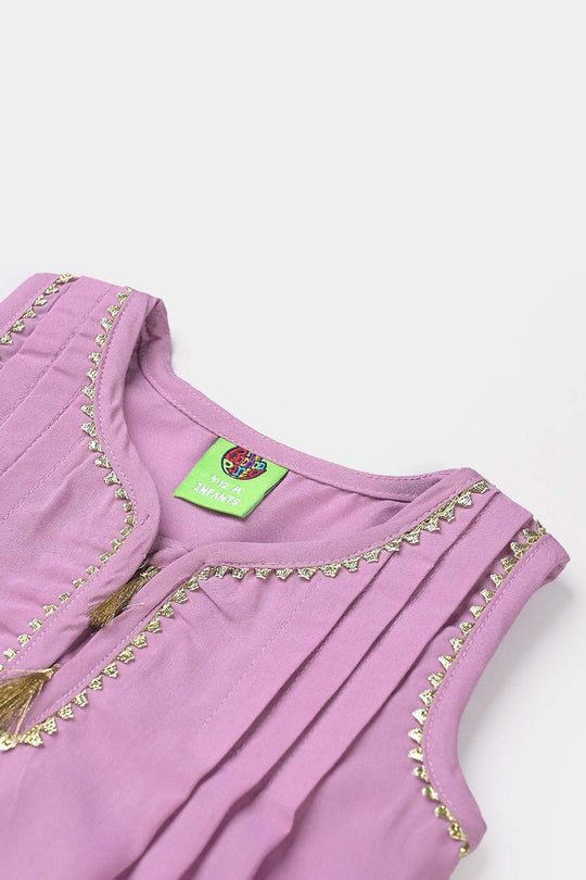 Infant Girls poly cambric Fancy 2Pcs Rani-Lylac