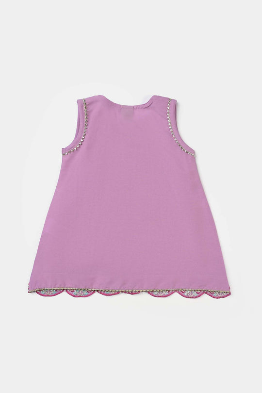 Infant Girls poly cambric Fancy 2Pcs Rani-Lylac