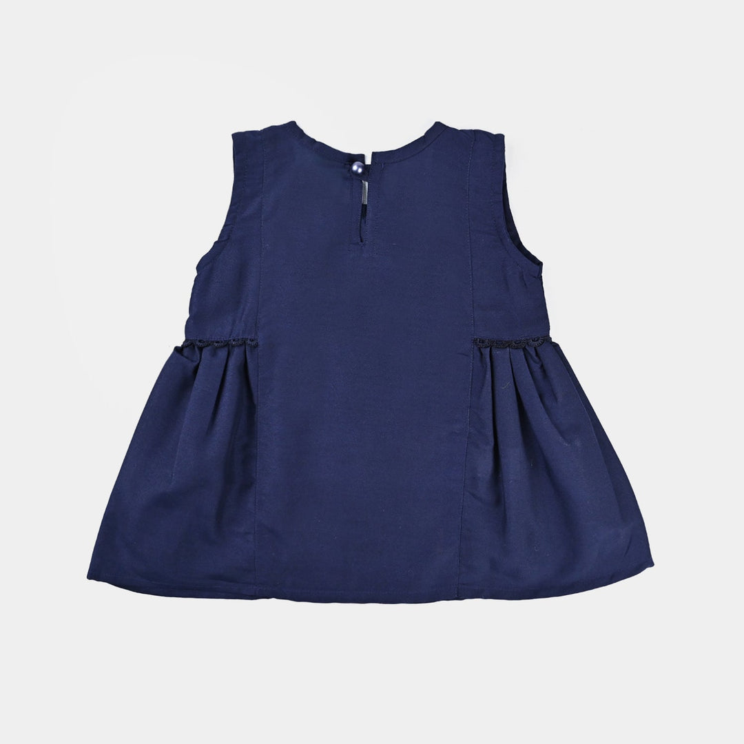 Infant Girls poly cambric Emb 2Pcs Little Diva-Navy Blue