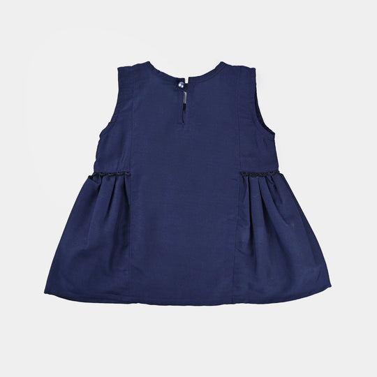 Infant Girls poly cambric Emb 2Pcs Little Diva-Navy Blue