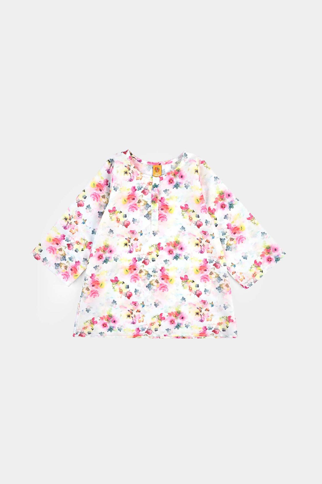 Girls Poly Cambric Printed 2Pcs Suit Floral-Multi