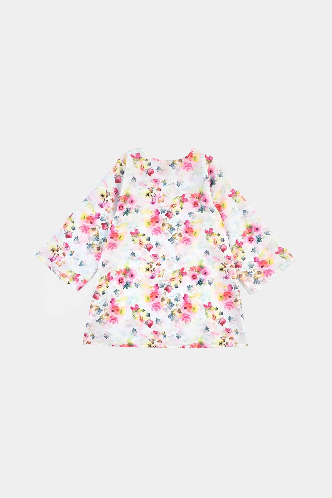 Girls Poly Cambric Printed 2Pcs Suit Floral-Multi