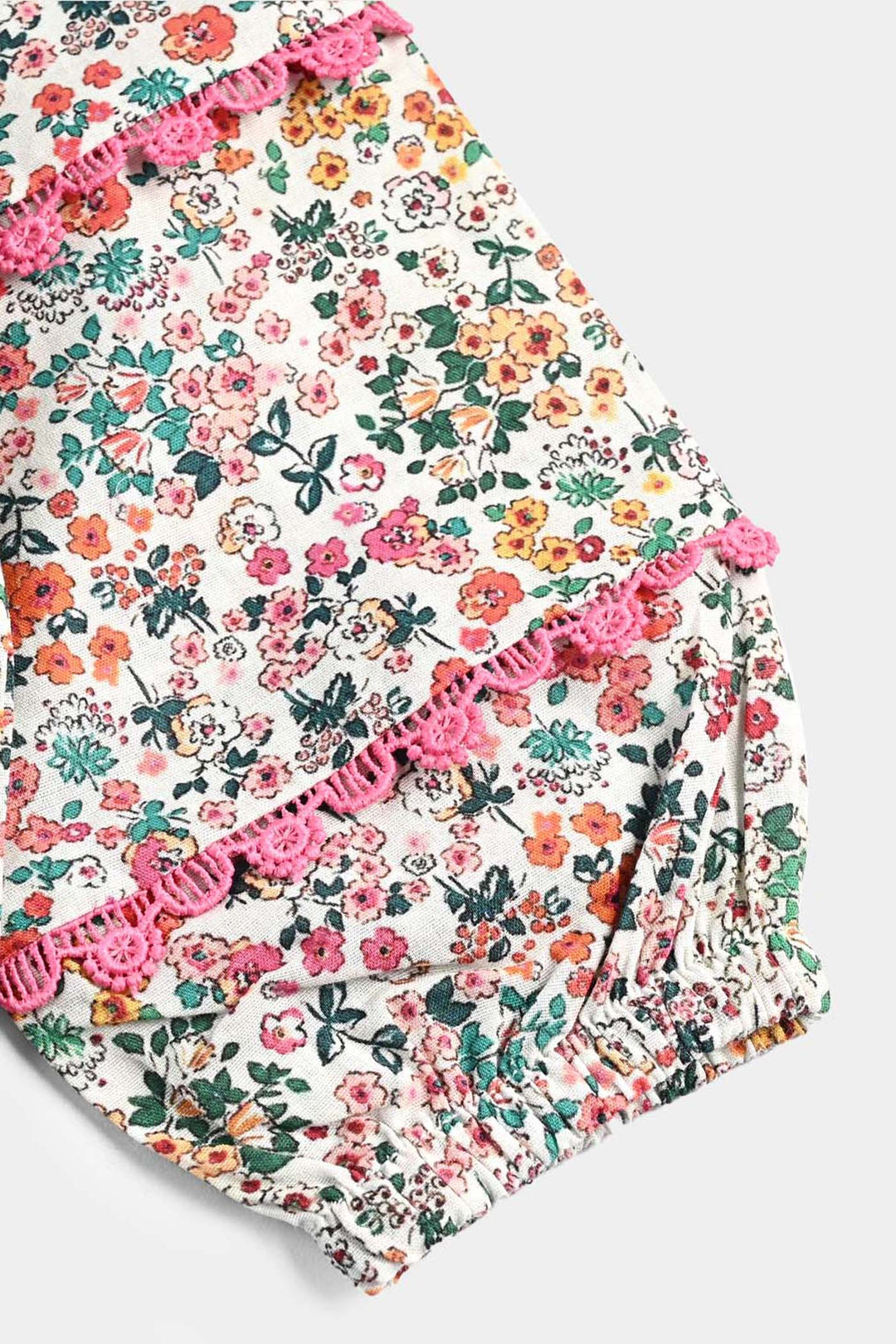 Infant Girls Cotton Poplin Casual Top Chin Print-Multi