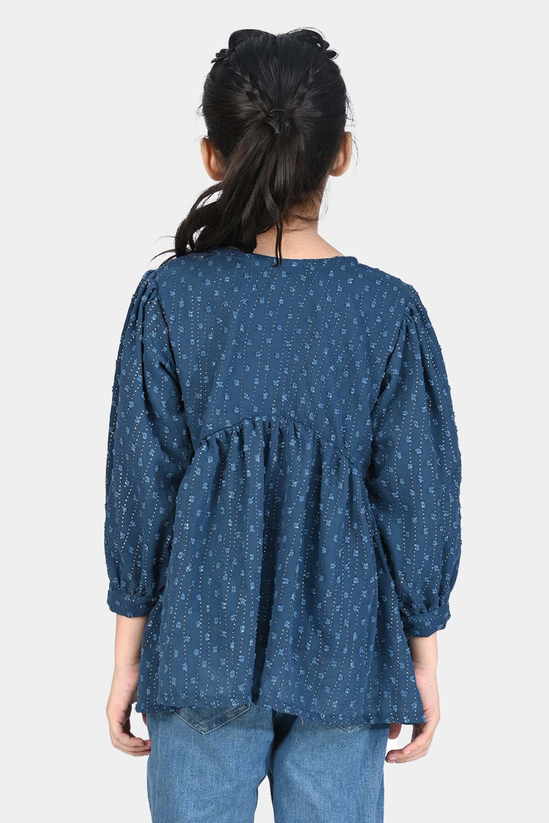Girls Chiffon Casual Top Galaxy-Blue