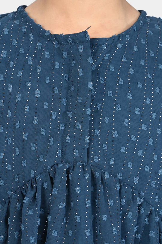 Girls Chiffon Casual Top Galaxy-Blue