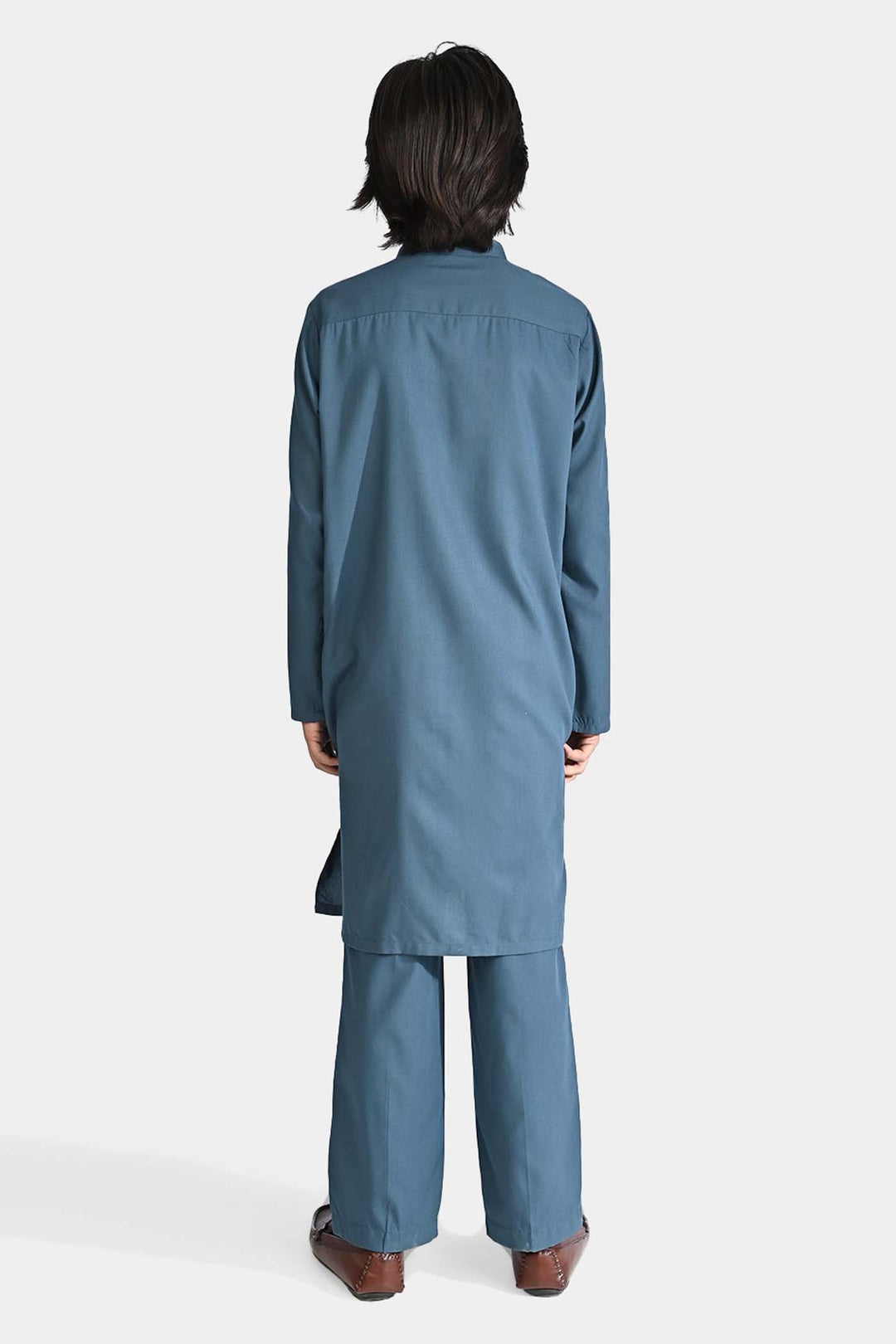 Boys Cotton Shalwar Suit (Contract Pipping)-Olive.Green