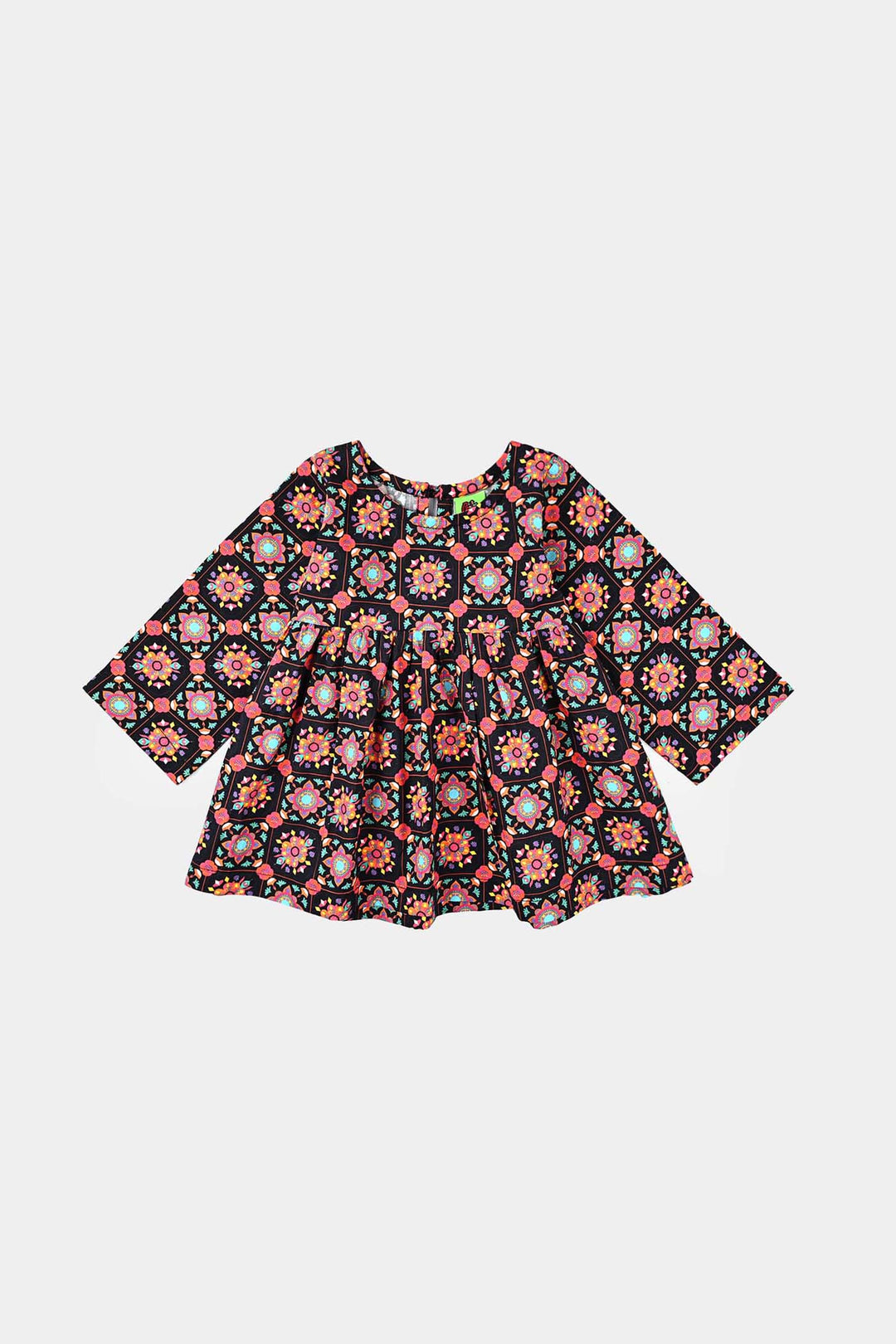 Infant Girls Cotton Printed 3Pcs Dhanak-Multi