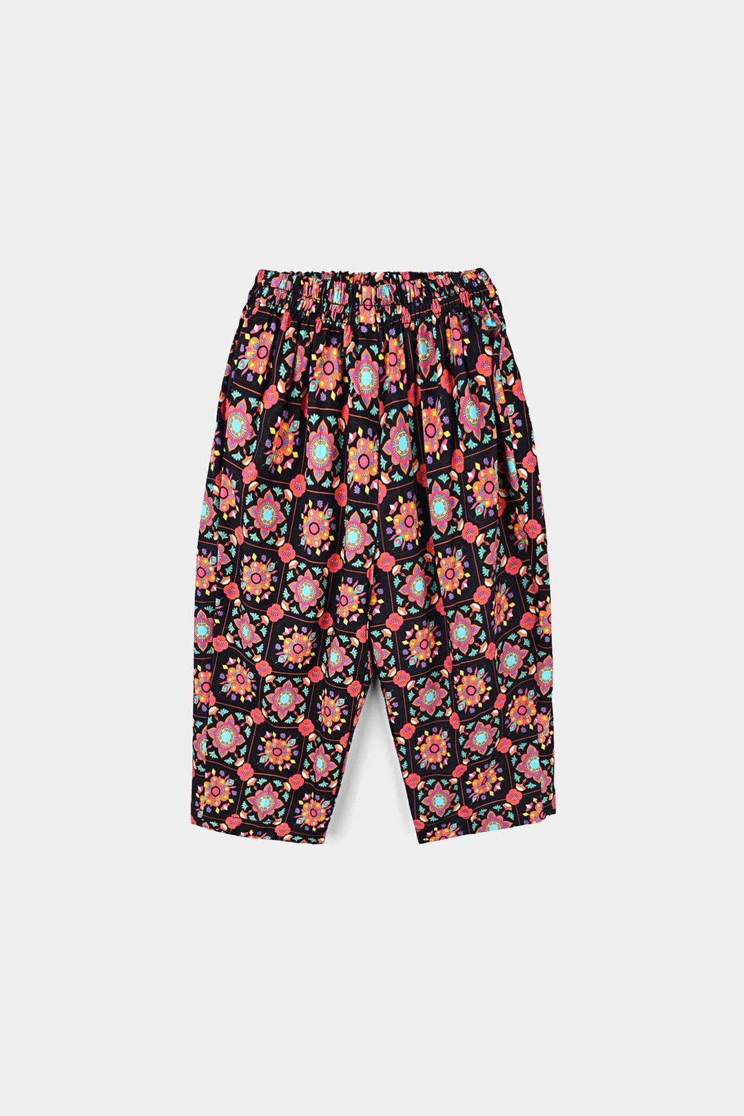 Infant Girls Cotton Printed 3Pcs Dhanak-Multi