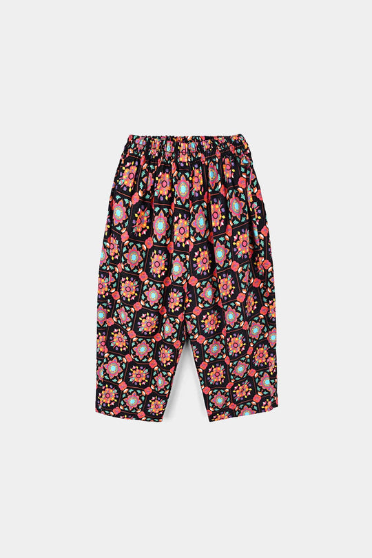 Infant Girls Cotton Printed 3Pcs Dhanak-Multi