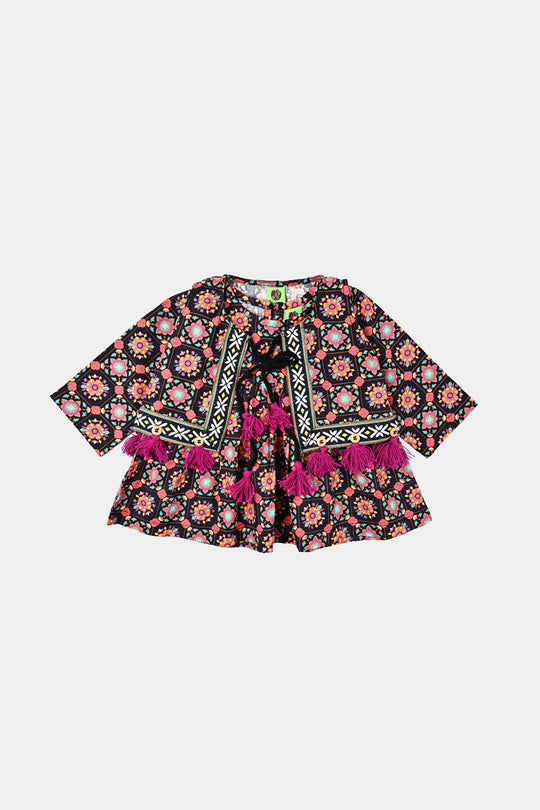 Infant Girls Cotton Printed 3Pcs Dhanak-Multi