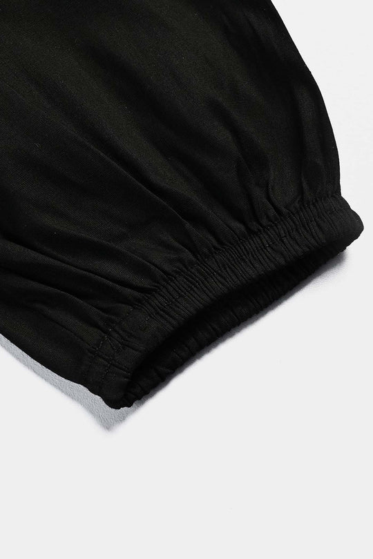Girls Cotton Shalwar Loose Cut-BLACK