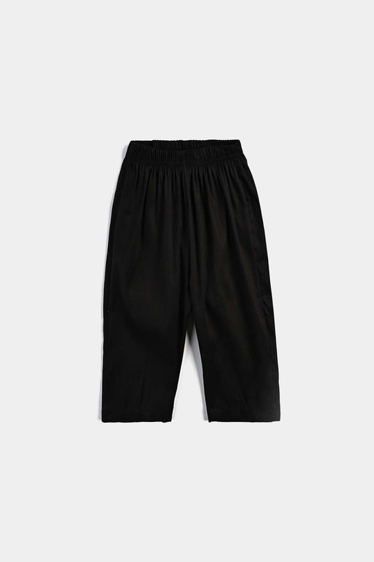 Infant Girls Cotton Eastern Basic Pant-BLACK