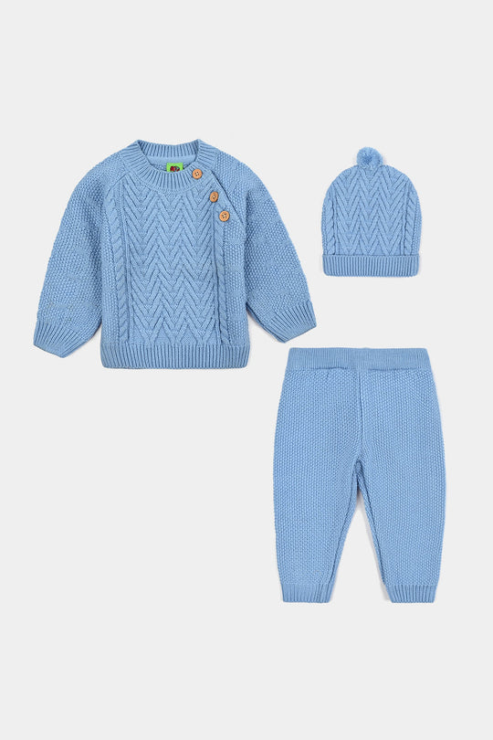 Infant Boys Acrylic Suit-Cabling - L.Blue