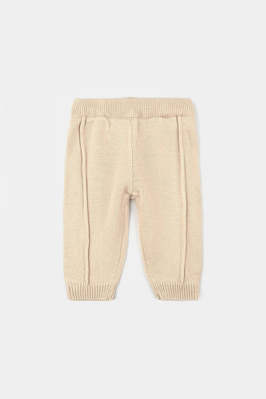 Infant Boys Acrylic 3PC Set-Bear Hug - BEIGE