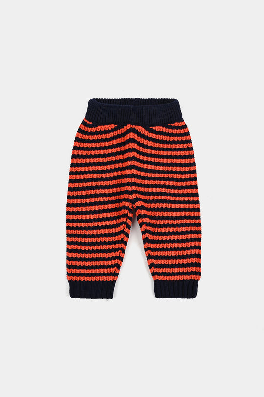 Infant Boys Acrylic Suit-Stripe Fusion-Navy.Rust