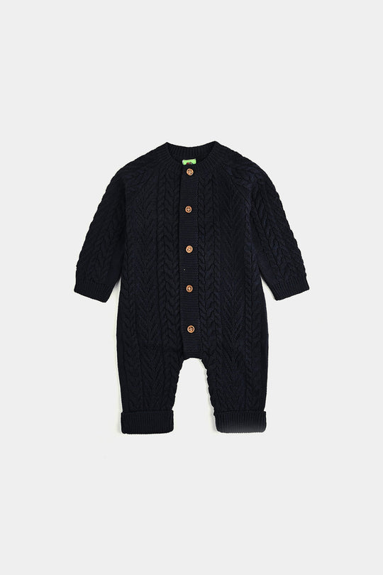 Infant Boys Acrylic Romper-Cabling - NAVY