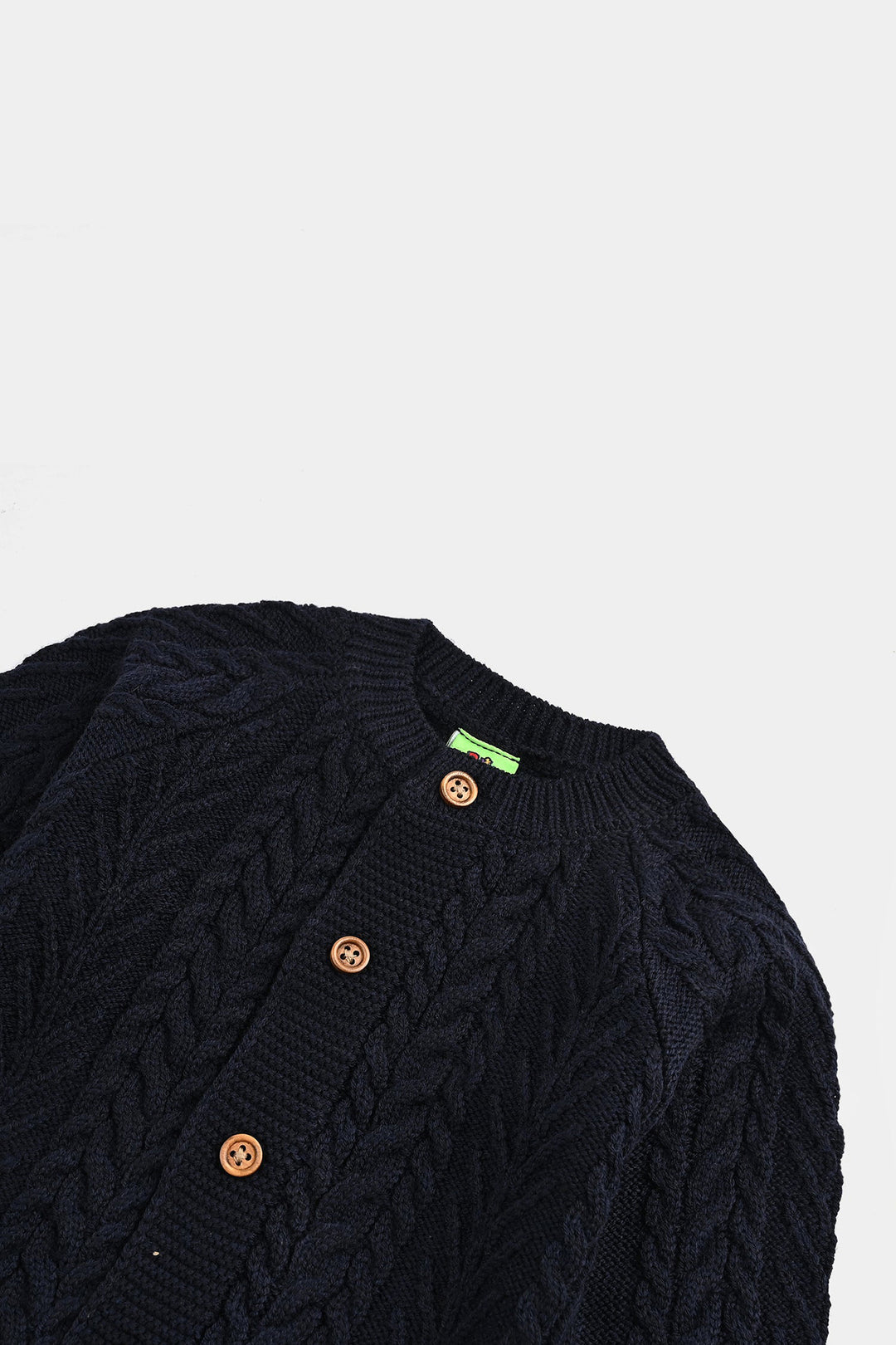 Infant Boys Acrylic Romper-Cabling - NAVY