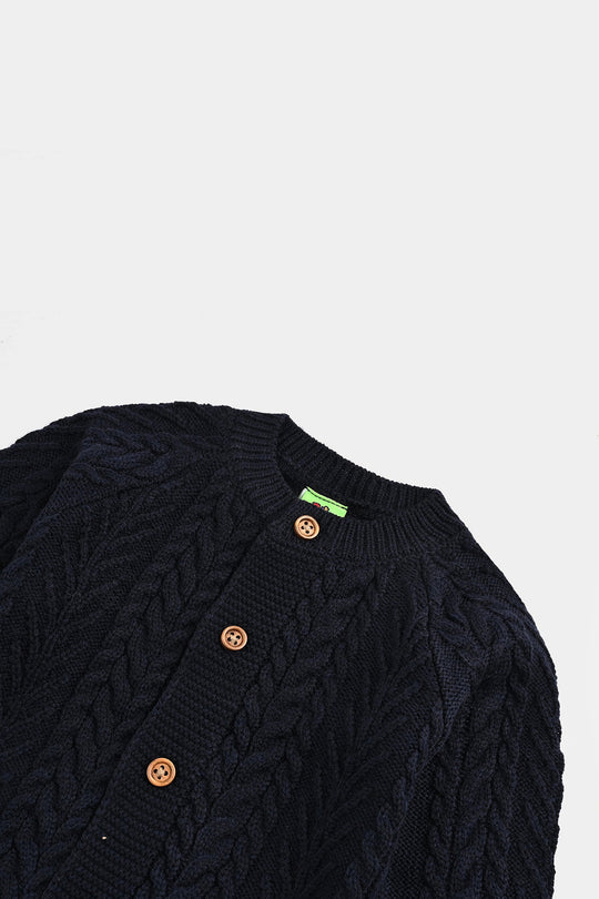 Infant Boys Acrylic Romper-Cabling - NAVY