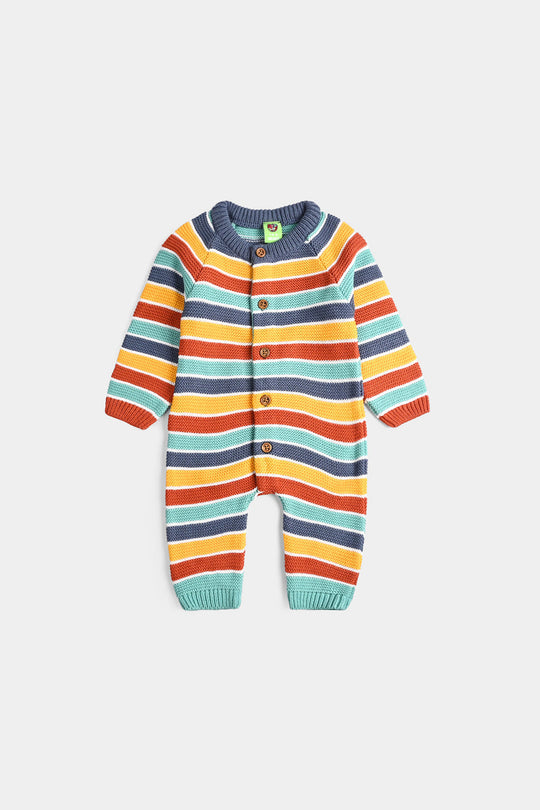 Infant Boys Acrylic Romper-Multi Stripe