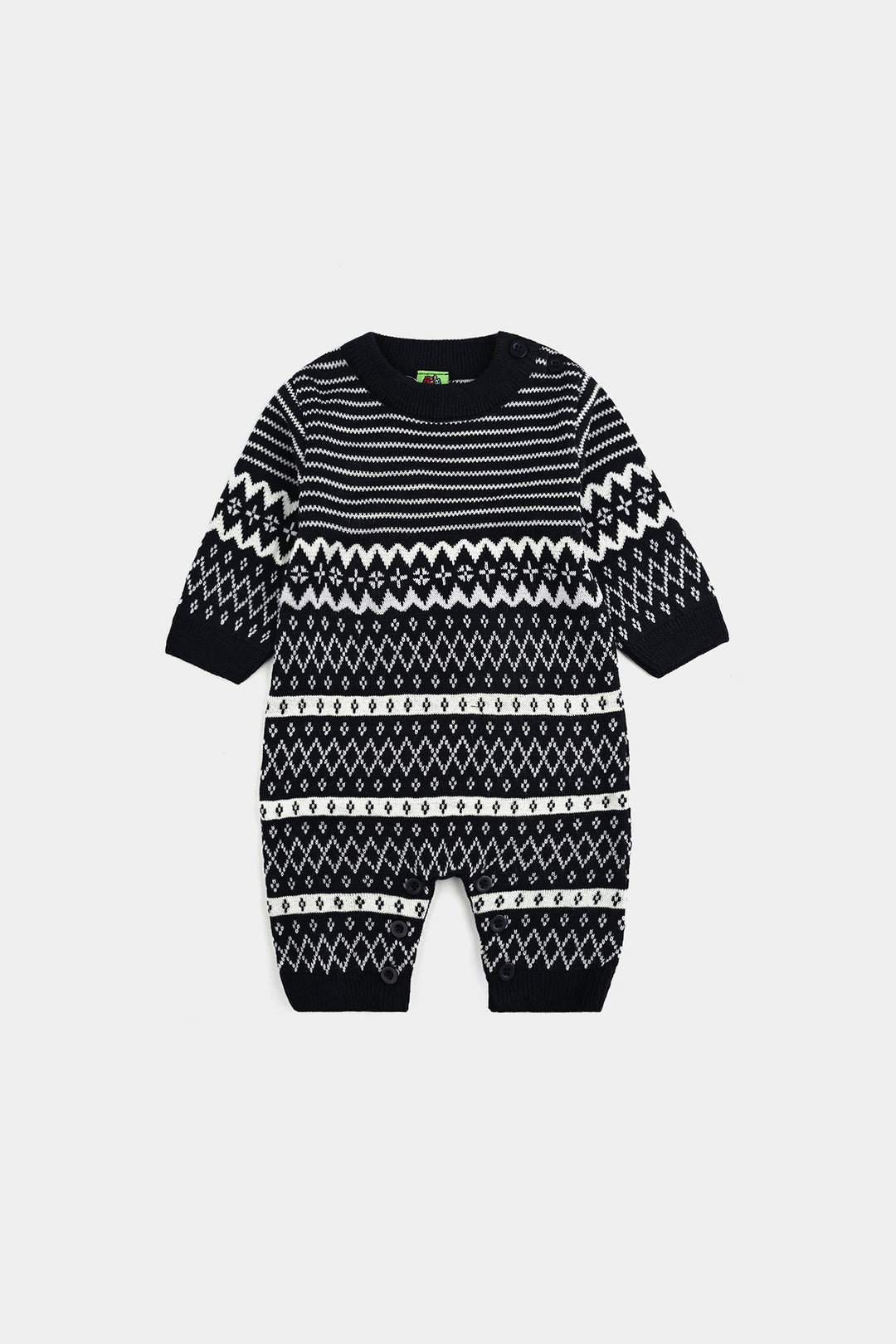 Infant Boys Acrylic Romper-Trible - Navy White