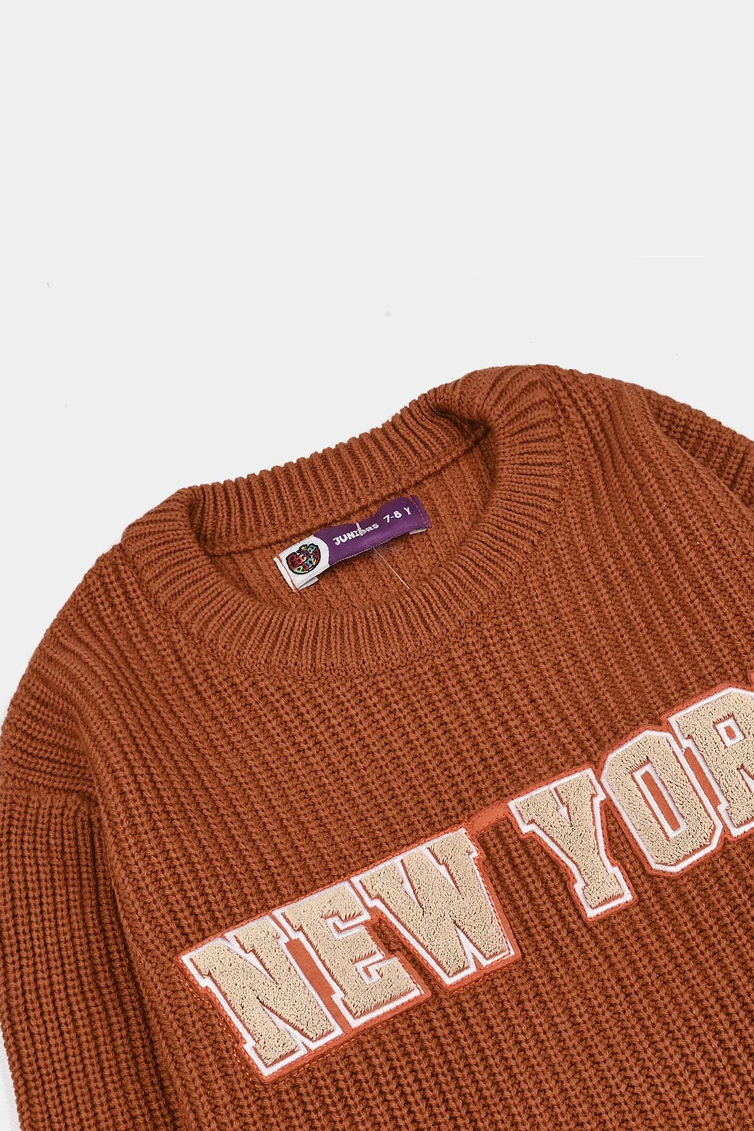 Boys Feather-Acrylic Sweater-New York-BROWN