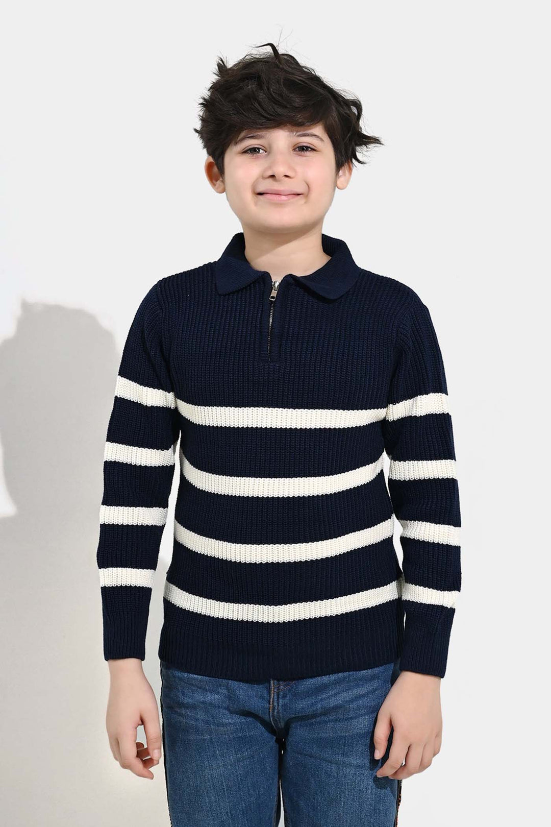 Boys Acrylic Sweater-Greece - Teal.Blue