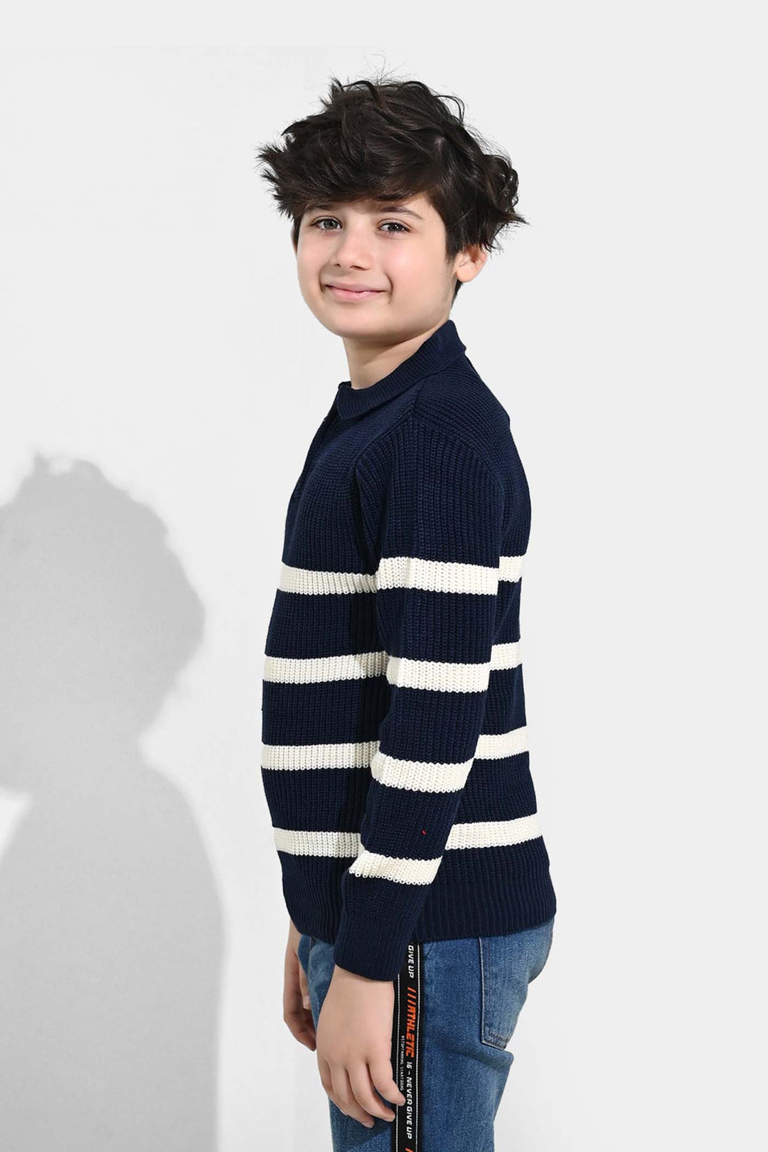 Boys Acrylic Sweater-Greece - Teal.Blue