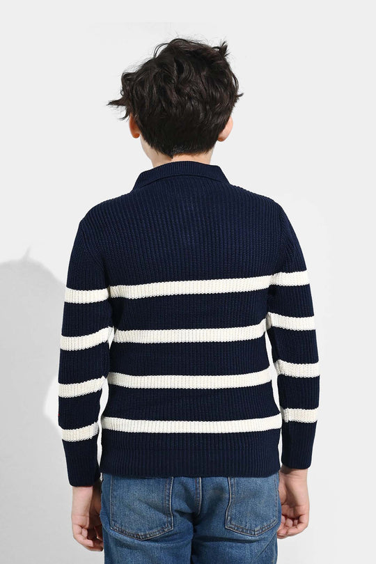 Boys Acrylic Sweater-Greece - Teal.Blue