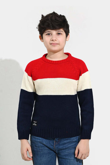 Boys Acrylic Sweater-Electric - Multi
