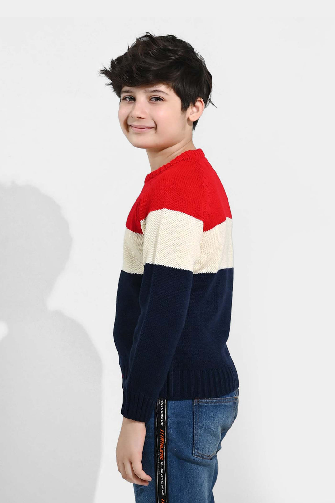 Boys Acrylic Sweater-Electric - Multi
