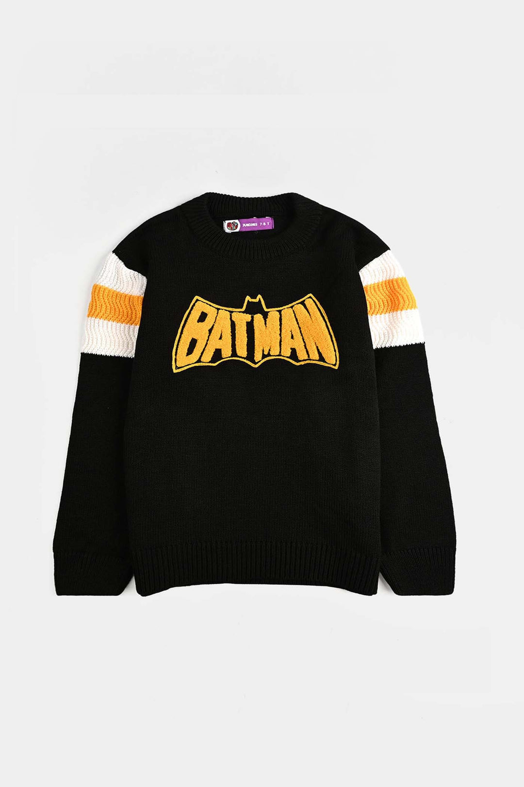 Boys Acrylic Sweater Character-Black/Yellow