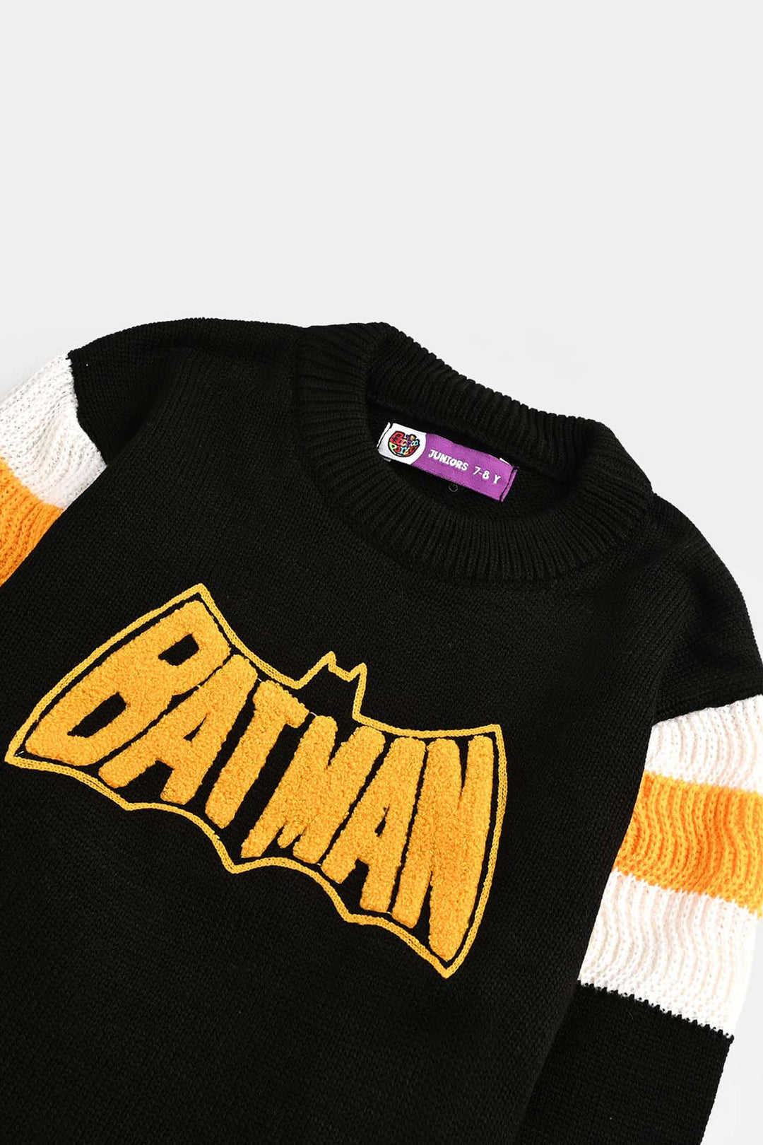 Boys Acrylic Sweater Character-Black/Yellow