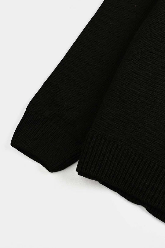 Boys Acrylic Sweater Character-Black/Yellow