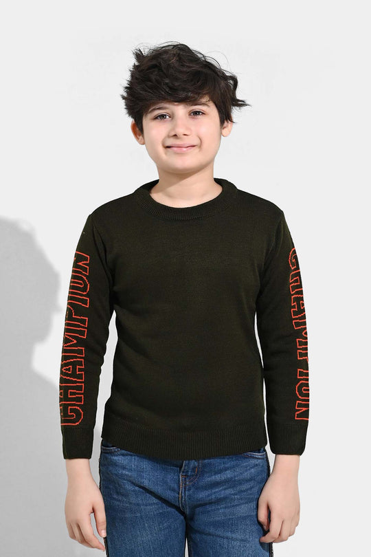 Boys Acrylic Sweater-Champion-GREEN