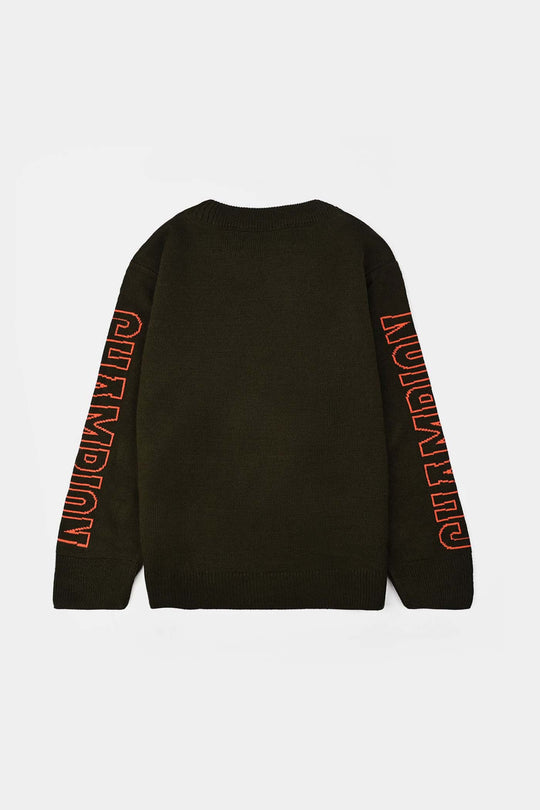 Boys Acrylic Sweater-Champion-GREEN