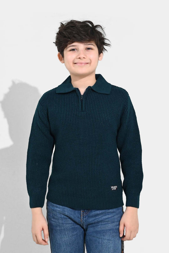 Boys Acrylic Sweater-Crystal Teal - Teal