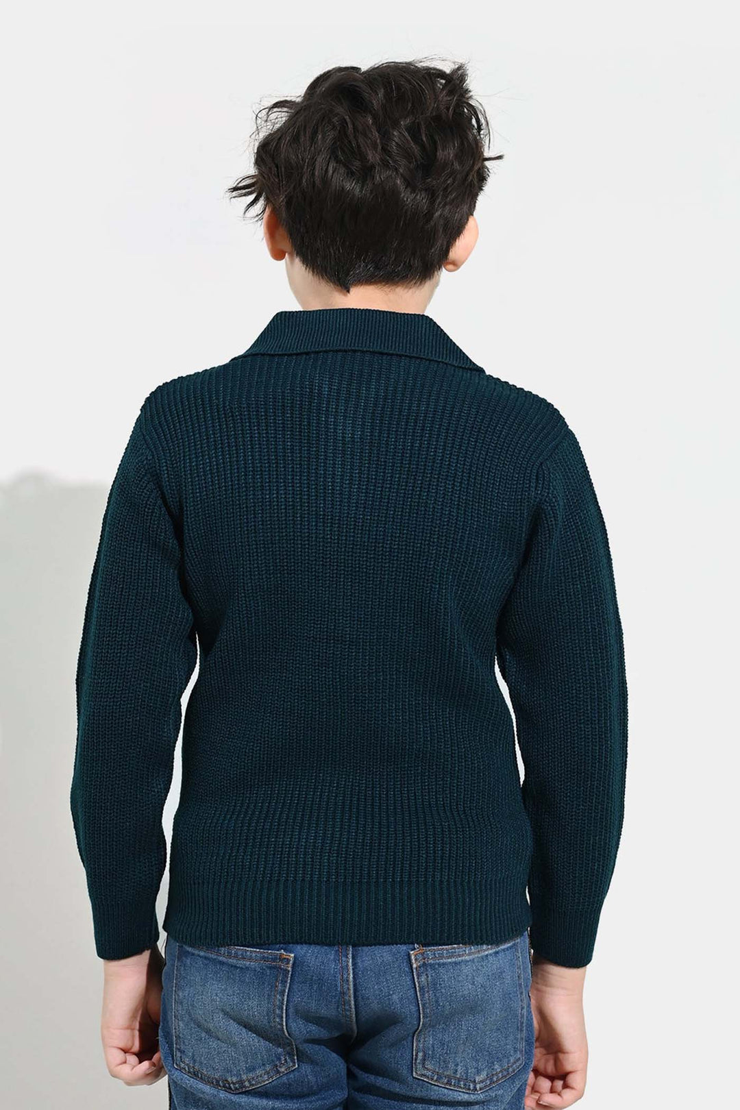 Boys Acrylic Sweater-Crystal Teal - Teal