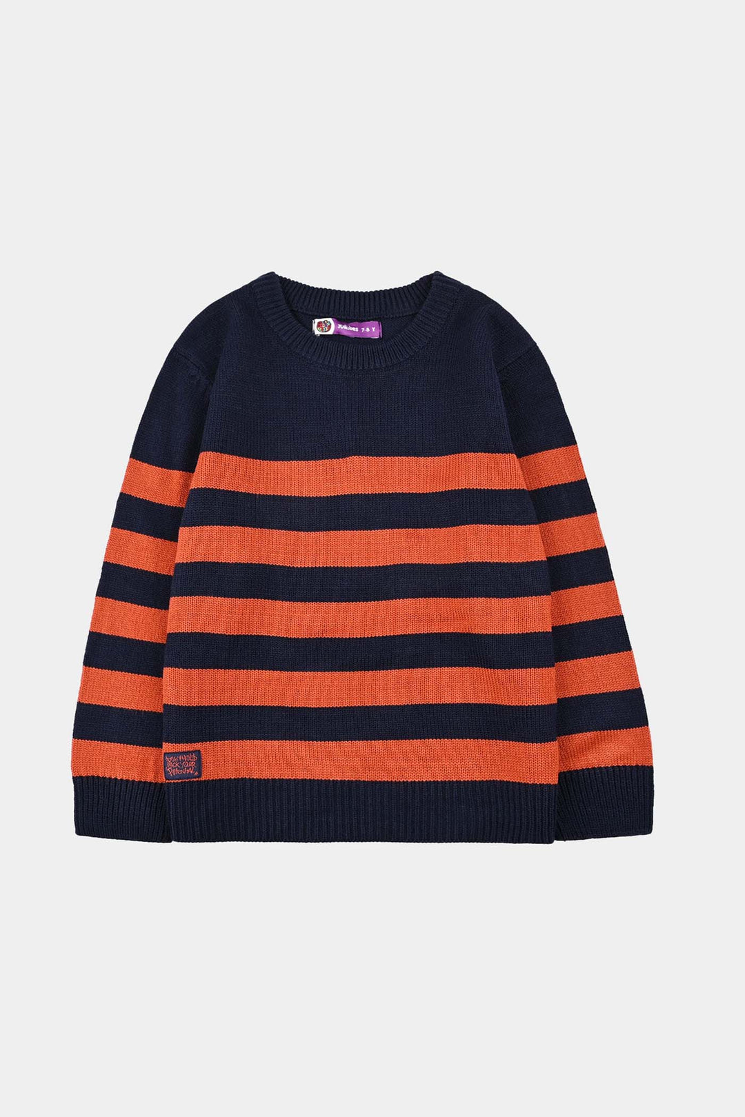 Boys Acrylic Sweater-Marmalade-Rust.Navy
