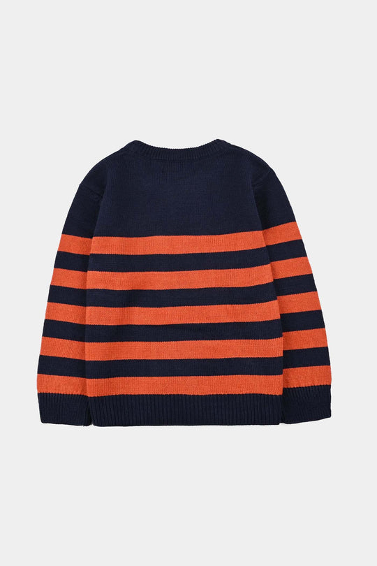 Boys Acrylic Sweater-Marmalade-Rust.Navy