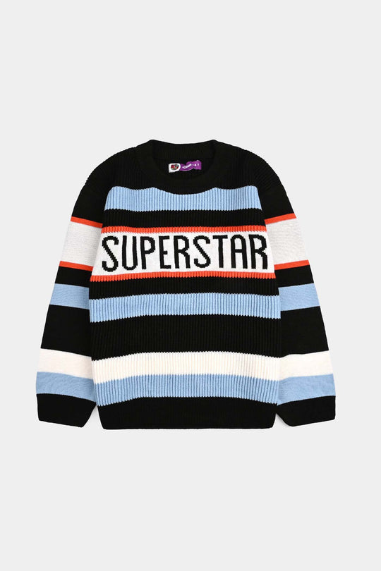 Boys Acrylic Sweater-Superstar-Multi