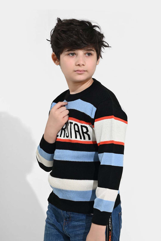 Boys Acrylic Sweater-Superstar-Multi