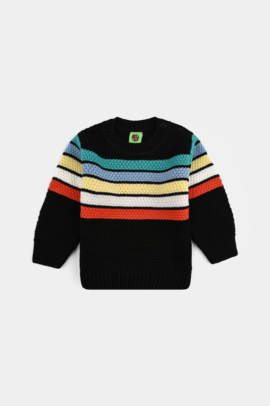 Infant Boys Acrylic Sweater-Multi Stripe